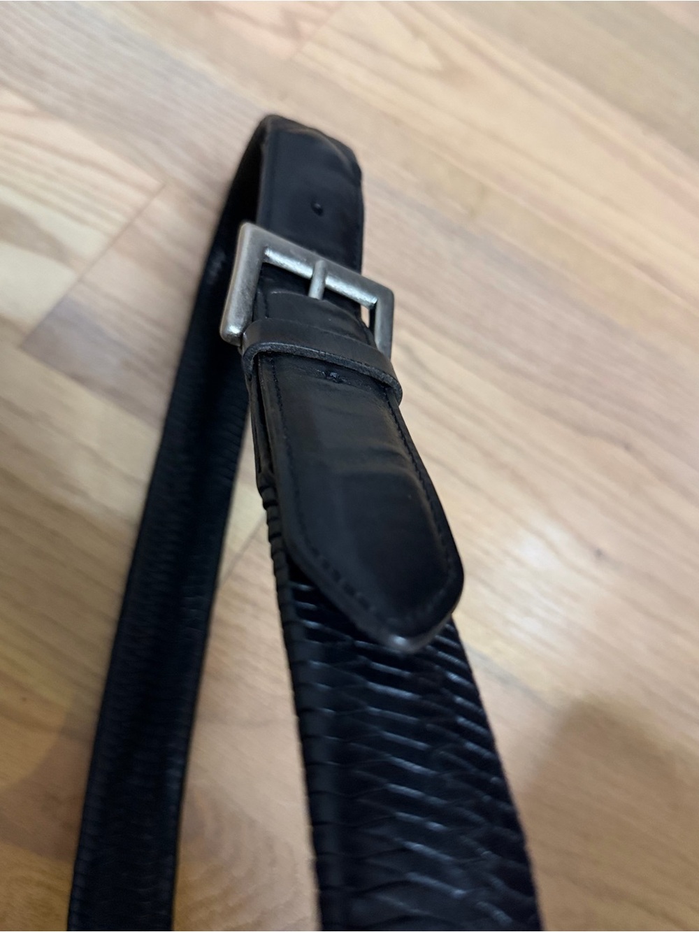 Coach Men's True Vintage Y2K Black Woven / Braided Leather Belt- 32”